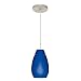 Besa Lighting Pera Cobalt Blue Matte Satin Nickel Mini Pendant