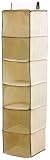 from H & L RUSSEL LTD H & L Russel Sweater Organiser, 6 Pocket, Creme with Caramel Trim, 30 x 30 x 122 cm Model WS0202