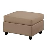 Bobkona Microfiber Ottoman, Hazelnut