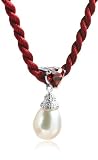 Freshwater Cultured Pearl and Garnet Drop Pendant