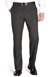 Crease Resistant Flat Front Straight Fit Trousers