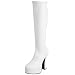 Pleaser Women's Electra-2000Z Boot,White Stretch PU,9 M US