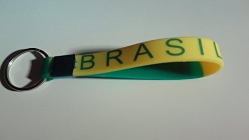 10 pcs lot KEYCHAIN Brasil silicone keychain (colors of Brasil flag)