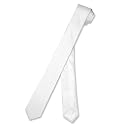 SILK Narrow NeckTie EXTRA Skinny WHITE Color Thin Men's Neck Tie