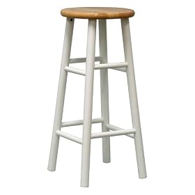 Winsome Wood 30-Inch Beveled Seat Barstool with Natural and White Finish, Set of 2 by Winsome Wood
