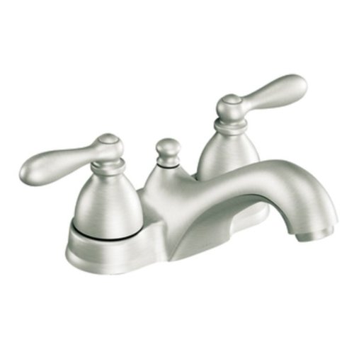 Moen CA84666SRN Spot Resist Brushed Nickel Caldwell Double Handle Low Lead Bathroom Faucet from the