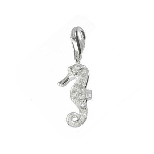 SilberDream 925 Sterling Silber Charm Seepferd Anhänger für Armband Kette Ohrring FC232W Silber Charm