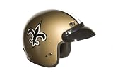 Brogies Bikewear Gold Large NFL New Orleans Saints Motorcycle Three Quarter Helmet