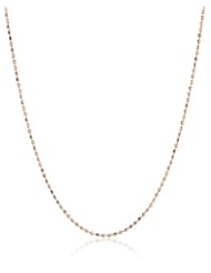 14k Italian Rose Gold Bead 0.9mm Chain Necklace