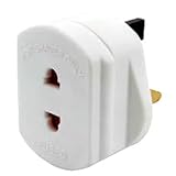UK 2 Pin To 3 Pin 1a Fuse Adaptor Plug For Shaver / Toothbrush
