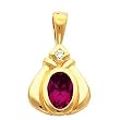 14K Yellow Gold Rhodolite Garnet and Diamond Pendant