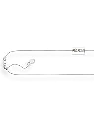 10K White Gold Adjustable Cable Link Chain - Width 0.9mm - Length 22 Inch