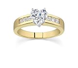 0.83 CT HEART DIAMOND 18K YELLOW GOLD RING NEW