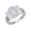 Sterling Silver Engagement Ring with Clear CZ - Size: 6-9