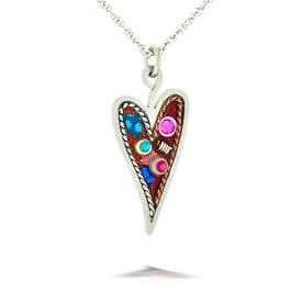 Sparkling Red Heart Necklace #1022