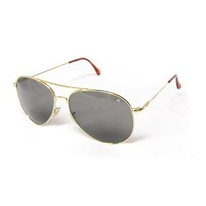 American Optical AO Flight Gear General Aviator Sunglasses 52 mm Gold Wire Spatula True Color 30576