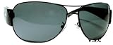 PRADA SPR52G 1BO-1A1 MATTE BLACK METAL AVIATOR SUNGLASSES