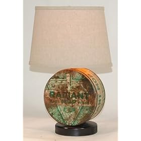 Antique Vintage Rustic Tin Accent Table Lamp
