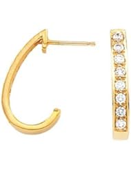 Pair of 14K Yellow Gold Diamond Earrings - 0.32 Ct. -- LIFETIME WARRANTY