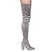 Cape Robbin Betisa-4 Women's Side Zip Block Heel Stretchy Snug Fit Thigh High Boots