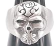 Pot Leaf Skull Pewter Ring