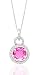 DAZZLING 6.25 CT CREATED PINK SAPPHIRE & GENUINE DIAMOND 14K GOLD PENDANT
