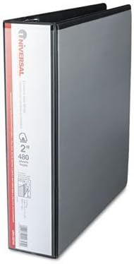 Economy D-Ring Vinyl View Binder, 5" Capacity, Black