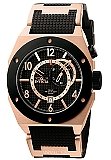 Invicta Men's 5836 Force Collection GMT 18k Rose Gold-Plated and Black Rubber Watch