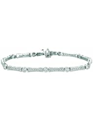 1.5 Carat Diamond Cluster Style Round Bracelet 14K White Gold