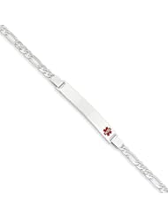 14k White Gold 7in Medical Jewelry ID Bracelet. Metal Wt- 6.19g
