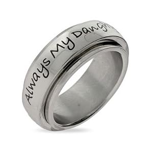 Always My Daughter – Spinner Ring – Size 7 – This best selling ring is a great gift idea for your mom on mother’s day or for a beloved daughter from her mother or father for her birthday (Mother Daugter Friendship / Love jewelry) Best Seller! Stainless steel jewelry – Stainless steel rings for women.