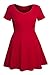 Women's Scoop Neck Short Sleeve Fit and Flare Plus Size Knit Swing Dress