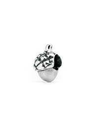 Novobeads Acorn Sterling Silver Charm Bead - Made in USA w imported materials - Fits all major bead bracelets