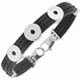 Nuovegioie Cell - Sterling Silver Cirlcles and Rubber Bracelet