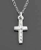 Children's 14k White Gold Cross Pendant