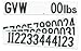 Gross Weight Decal - 13 x 2-1/4