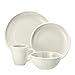 Rachael Ray Dinnerware Rise 4-Piece Stoneware Dinner Plate Set, White