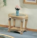 0val End Table With Glass Top