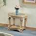0val End Table With Glass Top