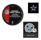 2-Piece Dallas Cowboys Automotive Interior Gift Set - One Official NFL Licensed Steering Wheel Cover and One Official NFL Licensed Team Helmet Logo Air Freshener Pine Forest Scent