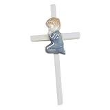 Elegant Baby Hand Painted Wall Hanging Porcelain Cross Boy
