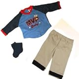 MVP Baby Boys 3-Pc Pant Set with Long-Sleeved Tee and Socks - Available in Various Sizes