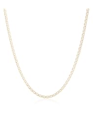 18k Yellow Gold 2.4mm Italian Di-Cut Concave Mariner Chain Necklace, 18"