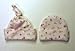 Pink Flowers Capped or Knotted Hats (Four preemie and newborn sizes)
