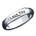 5MM inchI LOVE YOU inch Sterling Silver I Love You inch Ring