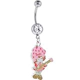 Strawberry Shortcake GUITAR Crystalline GEM Dangle Belly Ring