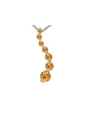 Tommaso Design (tm) 1inch long Genuine Citrine Journey Pendant