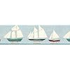 Model Sail Boats Wall Border Nautical Wall Paper Roll by Brewster