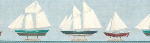 Model Sail Boats Wall Border Nautical Wall Paper Roll