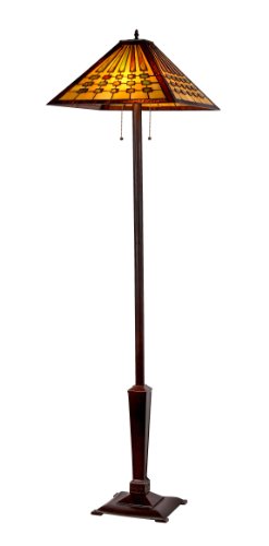 CHLOE Lighting CH3215MG18-FL2 Tiffany-style Mission 2-Light Floor Lamp with 18-Inch Shade